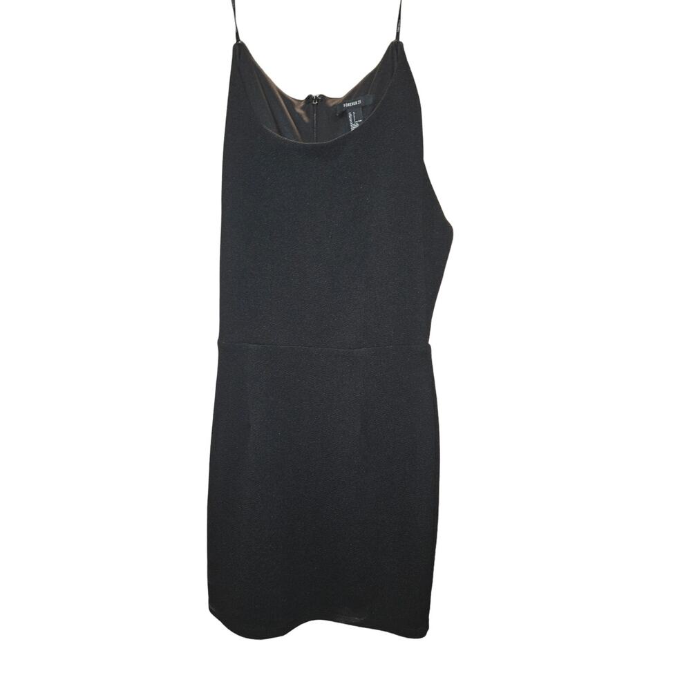Forever 21 Women's Black Bodycon Dress Spaghetti Strap Party Cocktail L